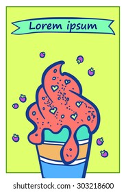 Illustration of sweets, cartoon drawing.