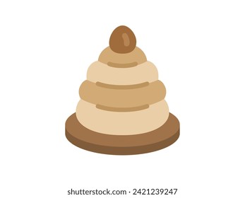 Illustration of sweets Mont Blanc cake icon.