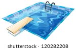 illustration of a swiming pool on a white background