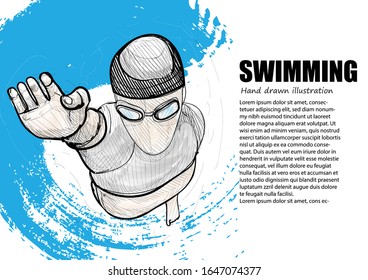 ilustración de la natación en el fondo del diseño. fondo deportivo.