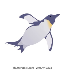 Illustration of swimming penguin, Vector illustration