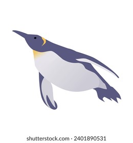 Illustration of swimming penguin, Vector illustration