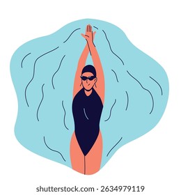 Illustration of an Swimming Pool Cartoon Character