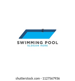 Illustration of swimming pool logo template vector