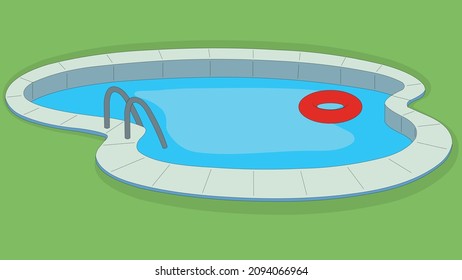 Illustration of swimming pool vector art