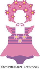 
Illustration of swimsuit with cap