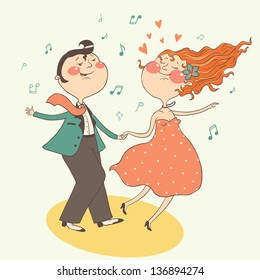 Illustration Of Swing Dancing Couple