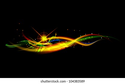 illustration of swirly wave on abstract vector background