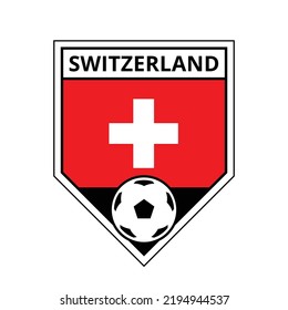 Illustration of Switzerland Angled Team Badge for Football Tournament
