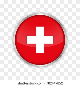 illustration of switzerland flag with isolated transparent background