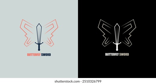 An illustration of a sword with aura rays in the shape of butterfly wings
