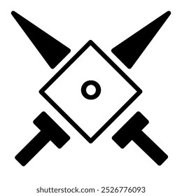 illustration of a sword and dice logo