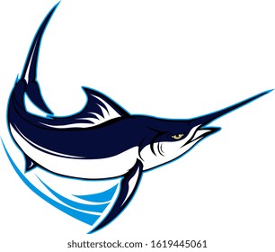 Illustration of sword fish with a simple Vector