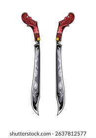 Illustration of a Sword from the Island of Sumatra, Indonesia