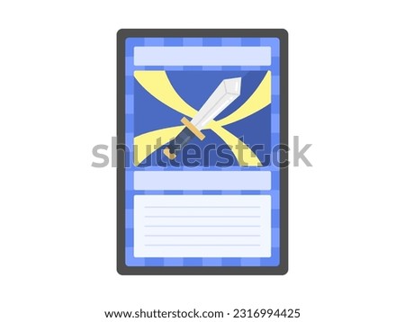 An illustration of a sword weapon card for trading cards.