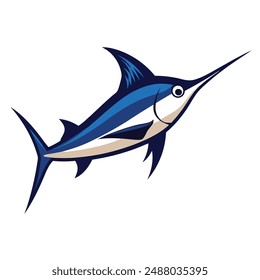 illustration of swordfish on white background