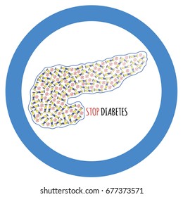 Illustration with symbol of diabetes
