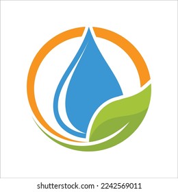 Illustration symbol icon for clean water energy management and environment friendly. Flat design style.