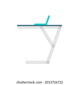 illustration symbol icon laptop on the table