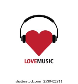 Illustration symbol of love and music