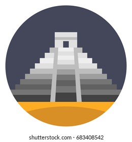 Illustration symbol for Mexico tourist spot,

