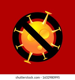 illustration of the symbol stops the corona virus - vector