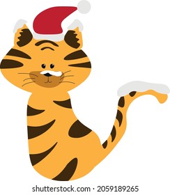 Illustration of the symbol of the year of the tiger. New year 2022. Merry Christmas.