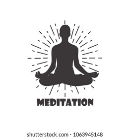 Relax Vector Meditation Man Yoga Pose Stock Vector (Royalty Free ...