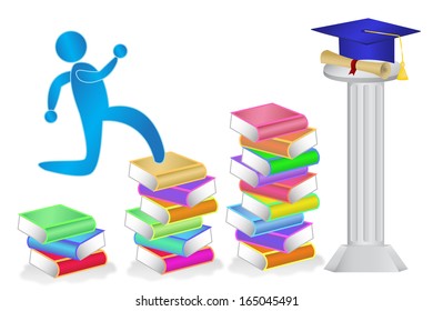 Illustration symbolizing that hard work and dedication eventually brings rewards. 