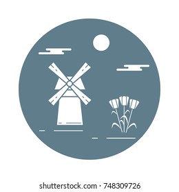 Illustration with symbols of Holland. Travel and leisure. Design for banner, poster or print.