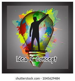 " Illustration for symbols looking for ideas to graphic design."