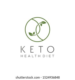 Illustration Symbols Organic Natural Keto Diet Logo Design