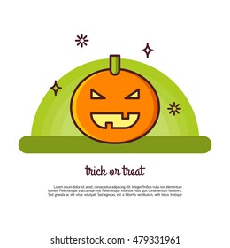 Illustration of symbols pumpkin icon. Halloween concept made in line style vector. Illustration for poster and header, banner and other flat design web elements