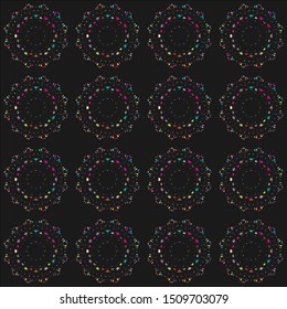 Illustration with symmetrical design. Kaleidoscope backdrop. Modern banner design template.