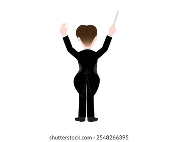 An illustration of a symphony orchestra conductor.