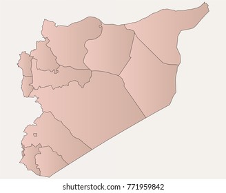 Illustration of the syria map 