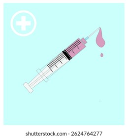 Illustration of a syringe. can be used in the health sector or in children's learning books in the introduction of medical tools. Or you can use it for midwifery infographic preparation materials