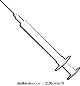 illustration of a syringe, isolated, tool, vector