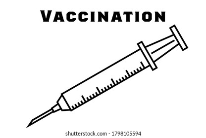 Illustration of a syringe used for vaccination