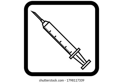 Illustration of a syringe used for vaccination