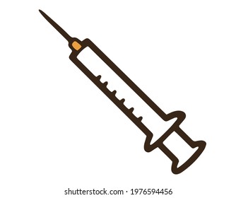 Illustration of a syringe. Vector illustration on white background.