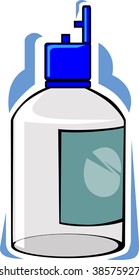 Illustration of syrup with bottle	