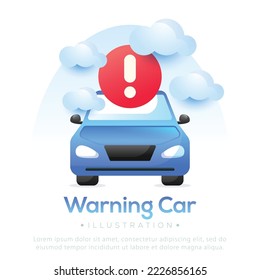 Illustration of system car error. Warning car system illustration
