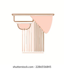 an illustration of a table with a cloth on it