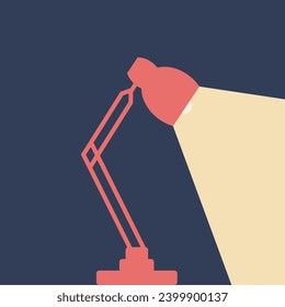 illustration of table lamp on the dark blue background