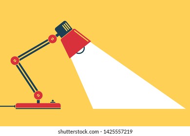 ilustración de la lámpara de iluminación de escritorio de la oficina de mesa aislada