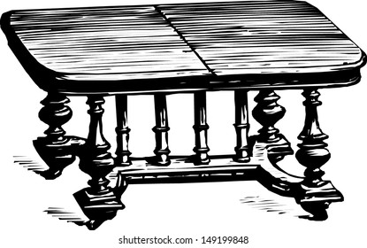 Illustration of a table on a white background
