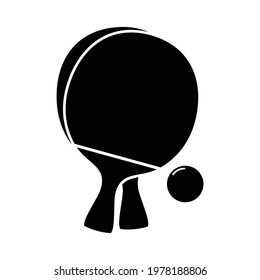 illustration of table tennis or ping pong icon in solid black style