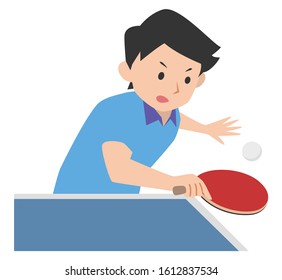 Illustration of table tennis player.