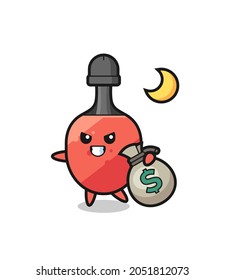 Illustration of table tennis racket cartoon is stolen the money , cute style design for t shirt, sticker, logo element
